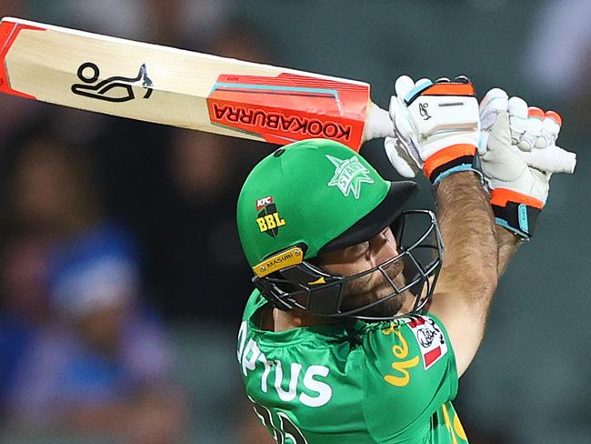 ADELAIDE, AUSTRALIA - JANUARY 22: Glenn Maxwell of the Stars bats during the Big Bash League match between the Adelaide Strikers and the Melbourne Stars at Adelaide Oval on January 22, 2020 in Adelaide, Australia. (Photo by Robert Cianflone/Getty Images)