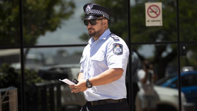 Gold Coast police officer Senior Constable George Liasides outside court.