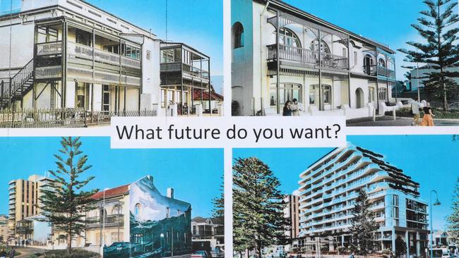 A montage by Save our Seawall Apartments group from February 2021 shows the former building on the site. Picture: Dean Martin