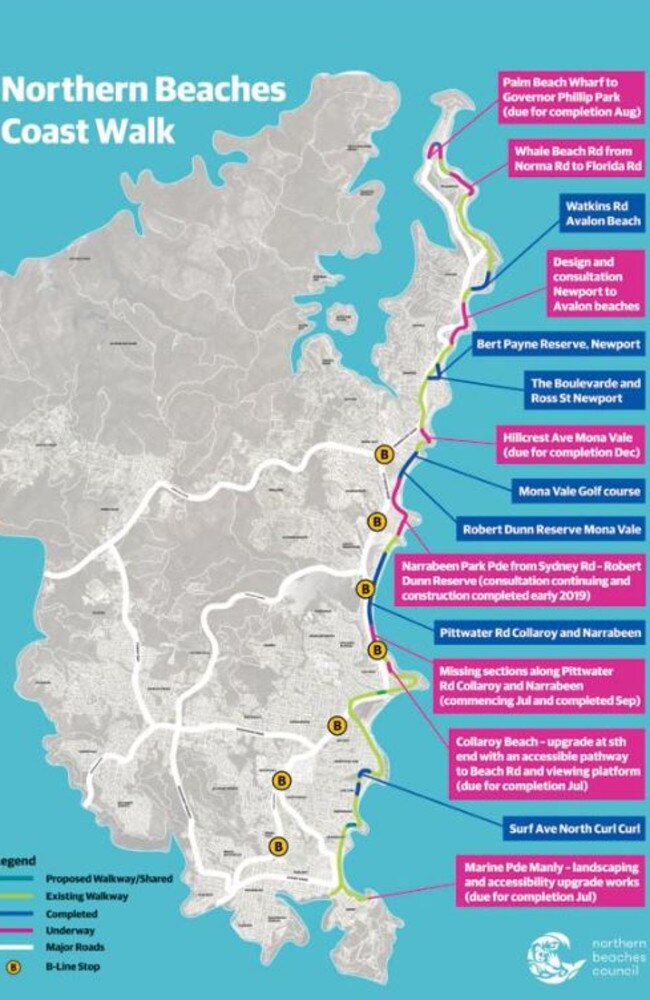 The proposed plan for the walk. Credit: Northern Beaches Council.