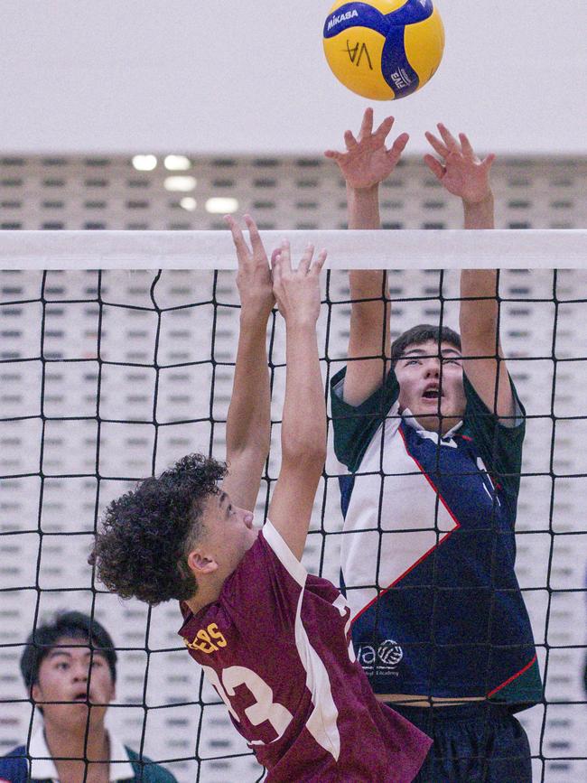 The Australian Volleyball Schools Cup is being played at the Gold Coast Sports and Leisure Centre in Carrara. Picture: Glenn Campbell