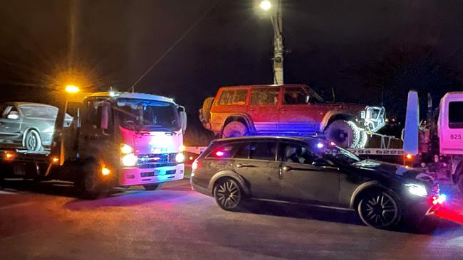 Two cars were impounded by police after they noticed hoons doing burnouts in Hallam on June 3. Picture: Victoria Police.