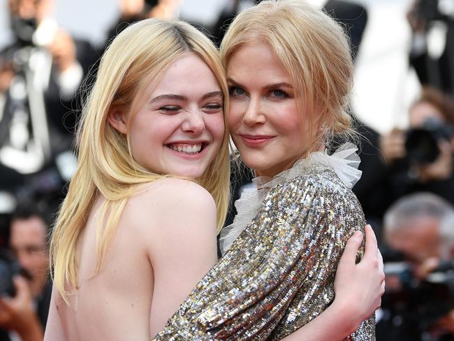 Elle Fanning and Nicole Kidman at the premiere of How To Talk To Girls At Parties. Picture: Pascal Le Segretain/Getty.