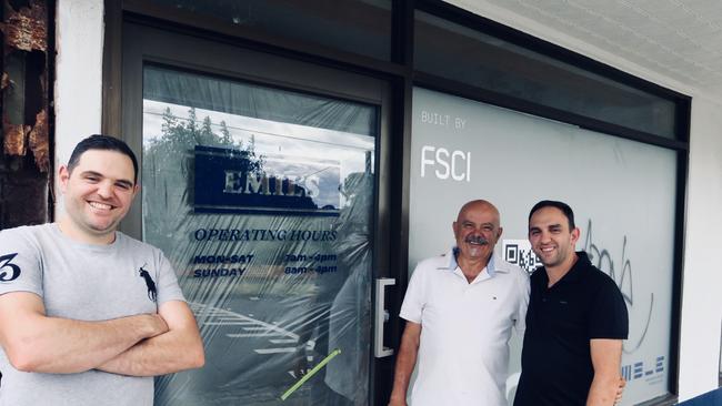 John and George El-Khoury are launching Emil's Cafe named after their dad (centre) in their childhood home in Pascoe Vale. Picture: Adam Daunt