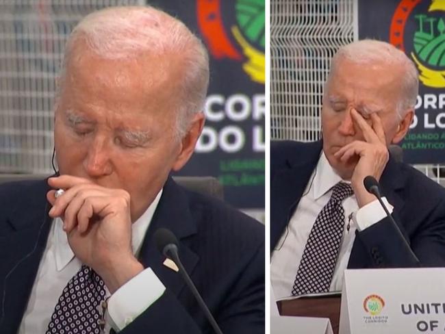 Joe biden falls asleep at conference in Angola. Picture: YouTube