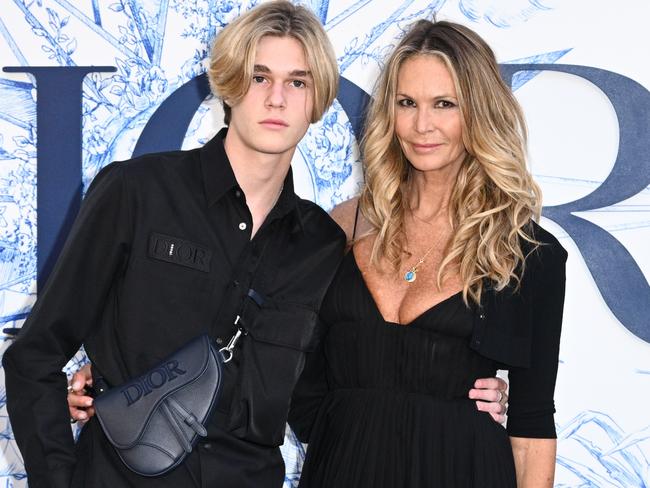 Elle Macpherson with son Cy Busson whom she had with ex-partner Arpad Busson. Picture: Stephane Cardinale – Corbis/ via Getty Images