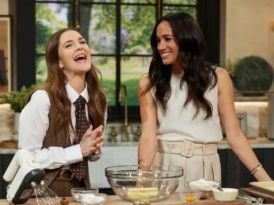 Meghan popped up on <i>The Drew Barrymore Show</i> on Thursday to promote her new series. Picture: Supplied