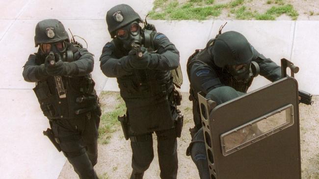 26/02/2003. SOG police in training at the Police Academy. Special Operations Group.