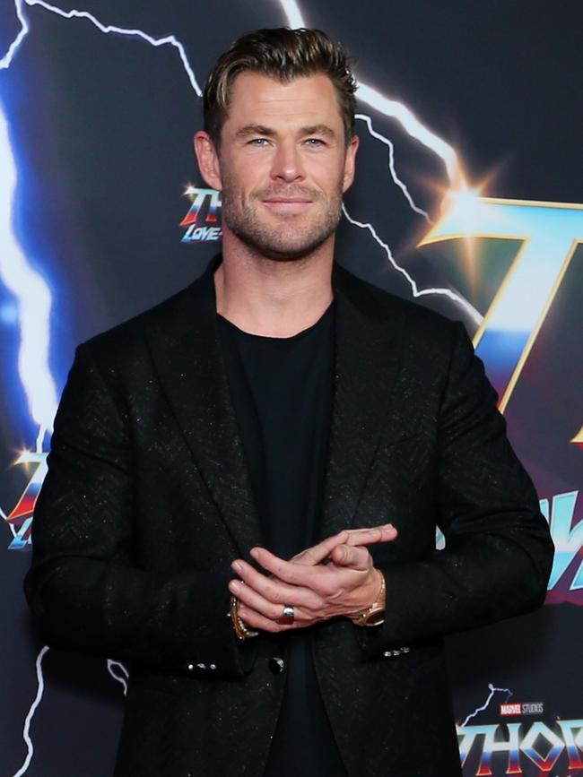 Chris Hemsworth also received a Manly pride jumper. Picture: Getty Images