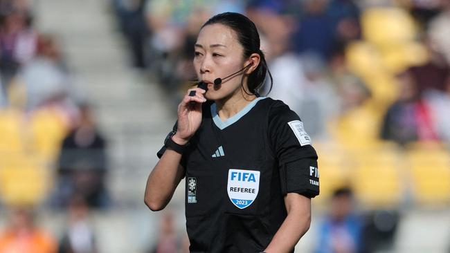 Japan's referee Yoshimi Yamashita during the Australia and New Zealand 2023 Women's World Cup. Picture: Marty Melville