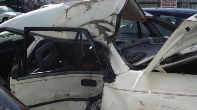 Eli Murn’s car after his 2004 crash. Picture: Supplied