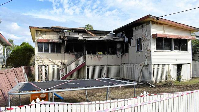 The Bromilow's Naughton Street home was totally gutted by fire last week. Picture: Maddelin McCosker