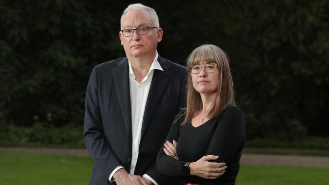 Karen (right) has been battling mental and physical anguish since her best friend’s murder. Picture: David Crosling