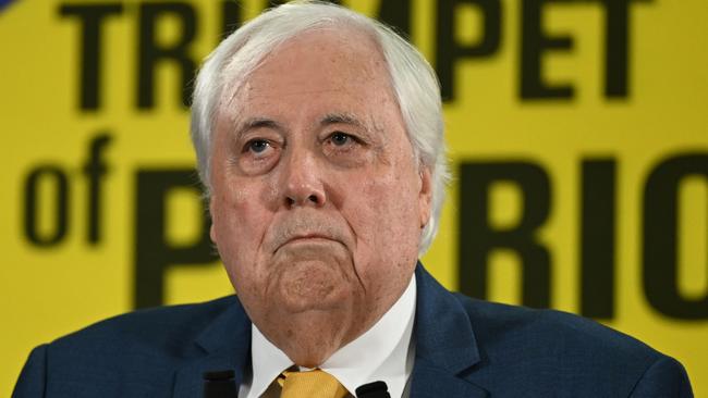 SUNSHINE COAST, AUSTRALIA - APRIL 19:  Australian businessman Clive Palmer speaks at a press conference after the federal election campaign launch of the 'Trumpet of  Patriots' party on April 19, 2025 on the Sunshine Coast, Australia. Australian businessman and former member of parliament, Clive Palmer is intending to contest the 2025 federal election with his Trumpet of Patriots party. (Photo by Dan Peled/Getty Images)