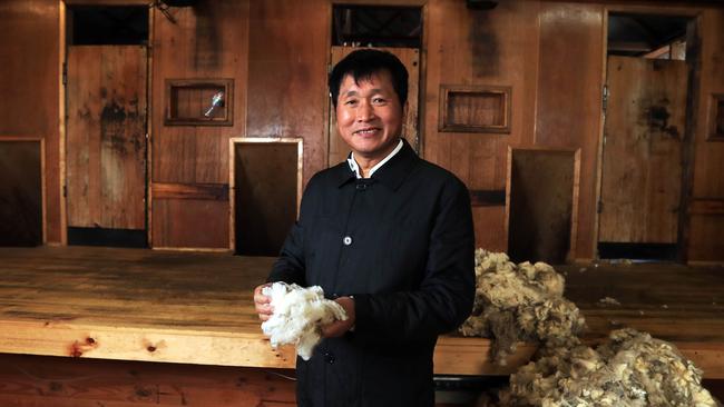 President of Tianyu Wool Company Qingnan Wen at Lal Lal Station, a 2000ha property near Ballarat. Picture: Aaron Francis (The Australian)