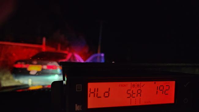 A P-plater driver, 18, was allegedly clocked travelling 192km/h in a 50km/zone on Hakone Rd, Woongarrah, on August 1, 2024. Picture: NSW Traffic &amp; Highway Patrol Facebook