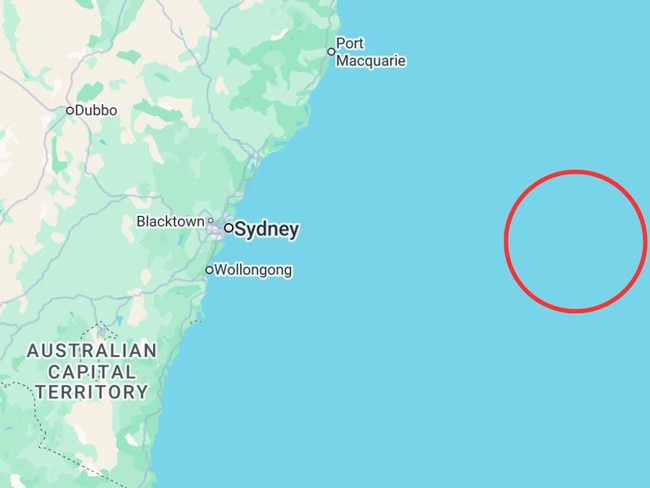 A rough approximation of the location of Chinese warships being tailed by Australia’s Navy.