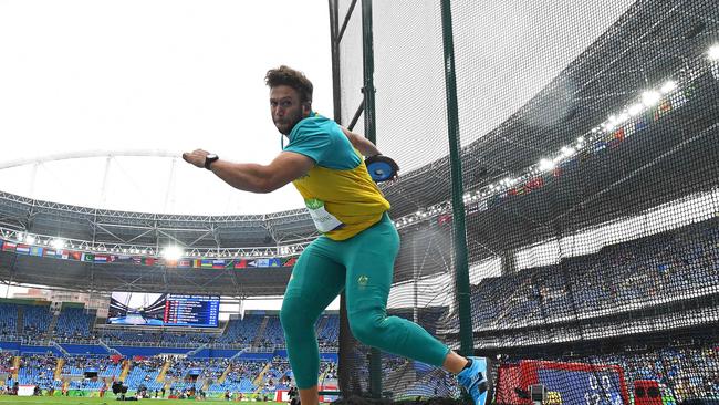 Australia's Ben Harradine is a Commonwealth gold medallist and threw 60.85 metres in the discus in Rio. Picture: AFP PHOTO / FRANCK FIFE.