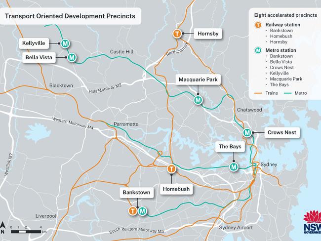 Tier One transport-oriented development sites in Sydney.