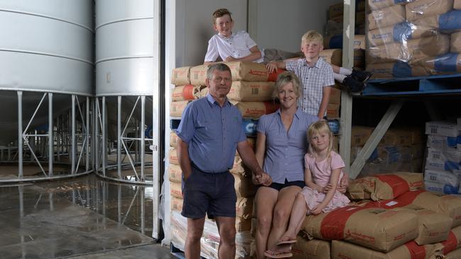 Family business: Craig Neale, his wife Renee and their children Ben, Ayrton and Hannah.