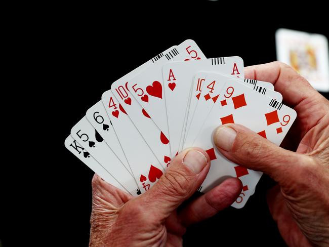 Kevin Dougall at Central Coast Bridge Club Long Jetty Tuesday 16th July 2019.The club is looking for new membrs and is promoting the health and mind benefits of the card game.(AAP Image/Sue Graham)