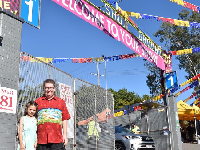 Gates open on day one of the 2021 Ipswich Show. Annabel and Jimmy Bowler. Photo: Ebony Graveur