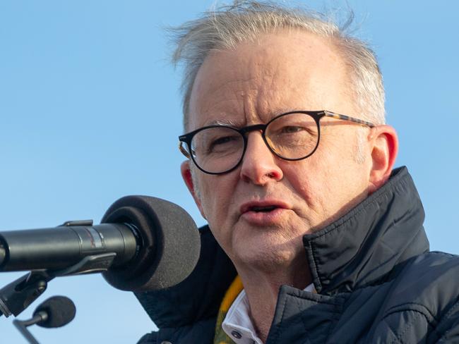 Australian Prime Minister Anthony Albanese at the opening of the Bridgewater Bridge on Sunday 1st June 2025.Picture: Linda Higginson