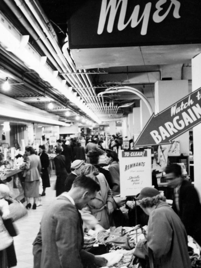 The Bargain Basement at the Myer Emporium in 1952.