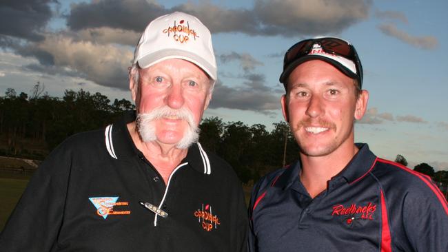 Warwick Redbacks registrar and life member Colin Pope and new recruit Ashley Pitt. Photo Deanna Millard / Warwick Daily News