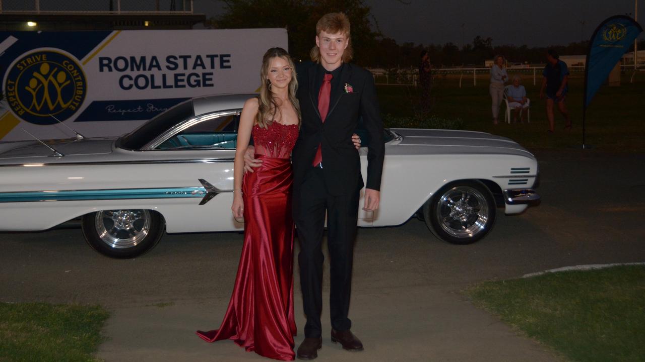 Roma State College formal 2024. Eryn Crimmins and Jett Williamson.