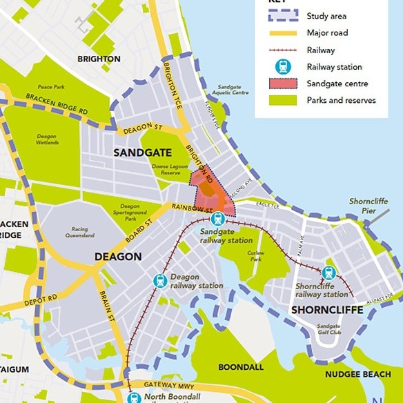 The boundary of the Sandgate District Neighbourhood Planning process.