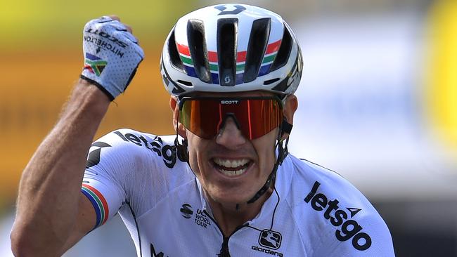 South Africa’s Daryl Impey, of Mitchelton-Scott, celebrates a stage nine win at the 2019 Tour de France. Picture: Justin Setterfield/Getty Images