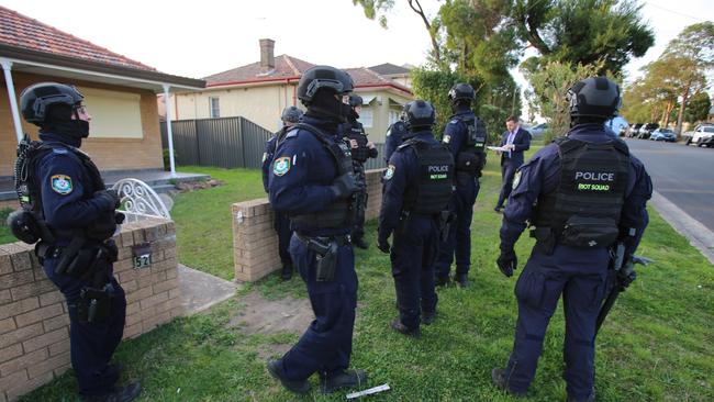 The major operation involved the Riot Squad and Dog Squad. Supplied NSW Police