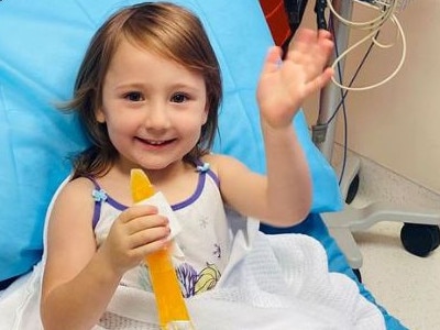 Cleo Smith pictured in hospital after she was found by police. Picture: WA Police