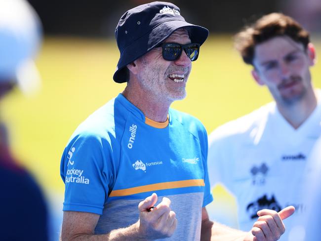 ADELAIDE, AUSTRALIA - NOVEMBER 24: Colin Batch Head Coach of the Kookaburras during training  ahead of the International Hockey Test Series between Australia and India at MATE Stadium on November 24, 2022 in Adelaide, Australia. (Photo by Mark Brake/Getty Images for Hockey Australia)