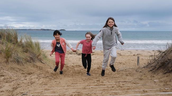 Children at Queenscliff after their school camp resumed. Picture: Mark Wilson