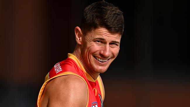 BRISBANE, AUSTRALIA - JUNE 08: Dayne Zorko of the Lions looks on during a Brisbane Lions AFL training session at Brighton Homes Arena on June 08, 2023 in Brisbane, Australia. (Photo by Albert Perez/Getty Images)