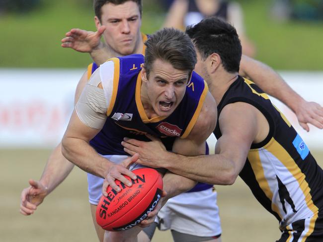 EFL Football: Balwyn v Vermont at Balwyn Park BalwynRennie Gilgrist for Balwyn and Ryan Mullett for Vermont