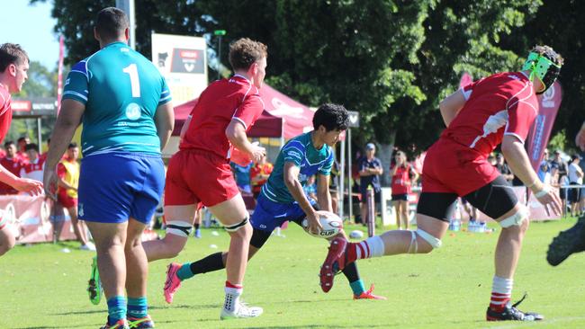 Ballymore Cup rugby action at the Albany Creek Brumbies Junior Rugby Union Club on Friday, April 12, 2024.