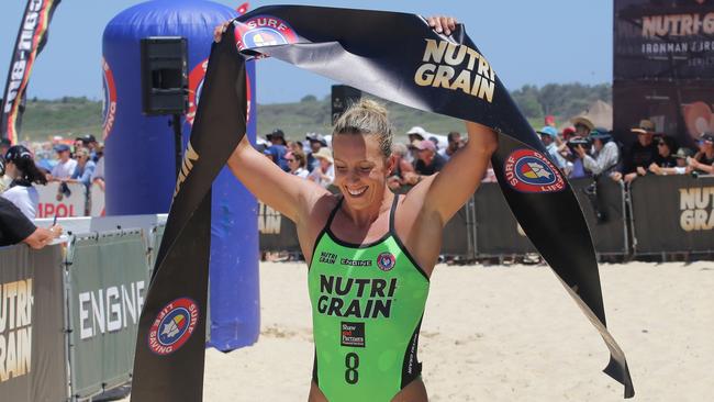 Georgia Miller winning round four of the Nutri-Grain ironwoman.