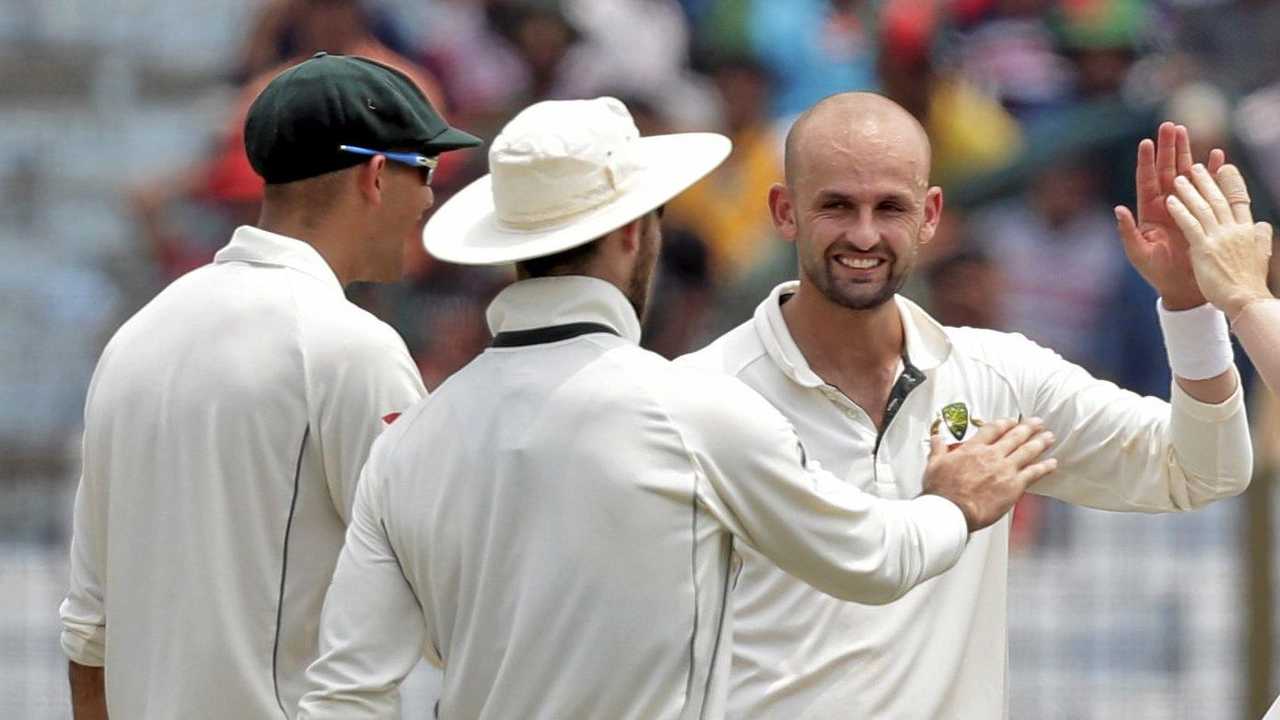 WELL DONE: Australian spinner Nathan Lyon has been the star in recent Test matches. Picture: A.M. Ahad