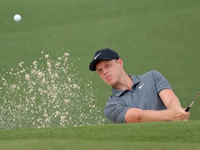 AUGUSTA, GEORGIA - APRIL 11: Cameron Davis of Australia plays a shot from a bunker on the second hole during the first round of the 2024 Masters Tournament at Augusta National Golf Club on April 11, 2024 in Augusta, Georgia.  (Photo by Jamie Squire/Getty Images)