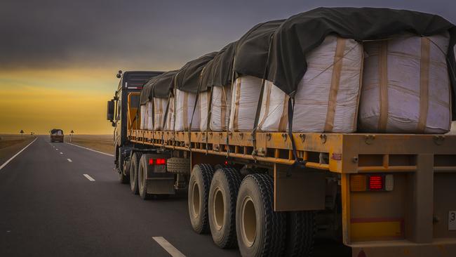Trucks from Rio Tinto's Oyu Tolgoi copper mine in Mongolia.