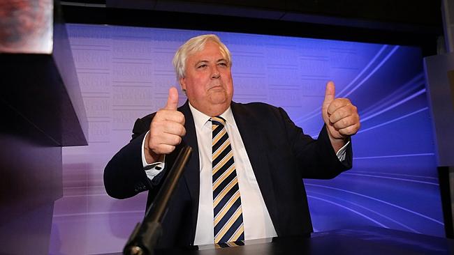 Clive Palmer, Leader of the Palmer United Party and Member for Fairfax, preparing to address the National Press Club today. Picture: Ray Strange