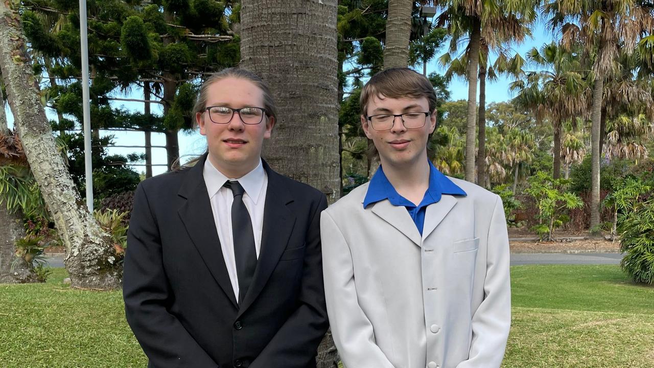 Kai Brady and Blake Lawlor-Lloyd at the Orara High School Year 12 formal in 2022. Picture: Matt Gazy