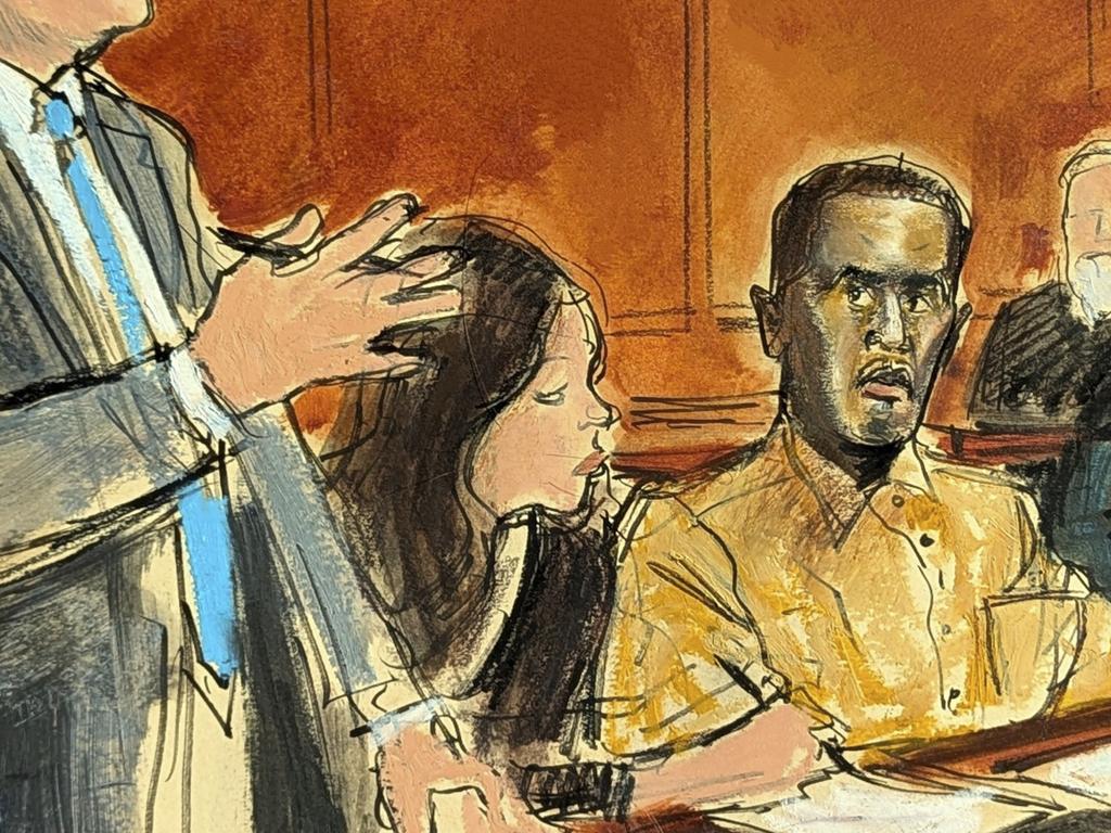 A court sketch of Diddy in Manhattan Federal Court last October weeks after his arrest. Picture: Elizabeth Williams via AP