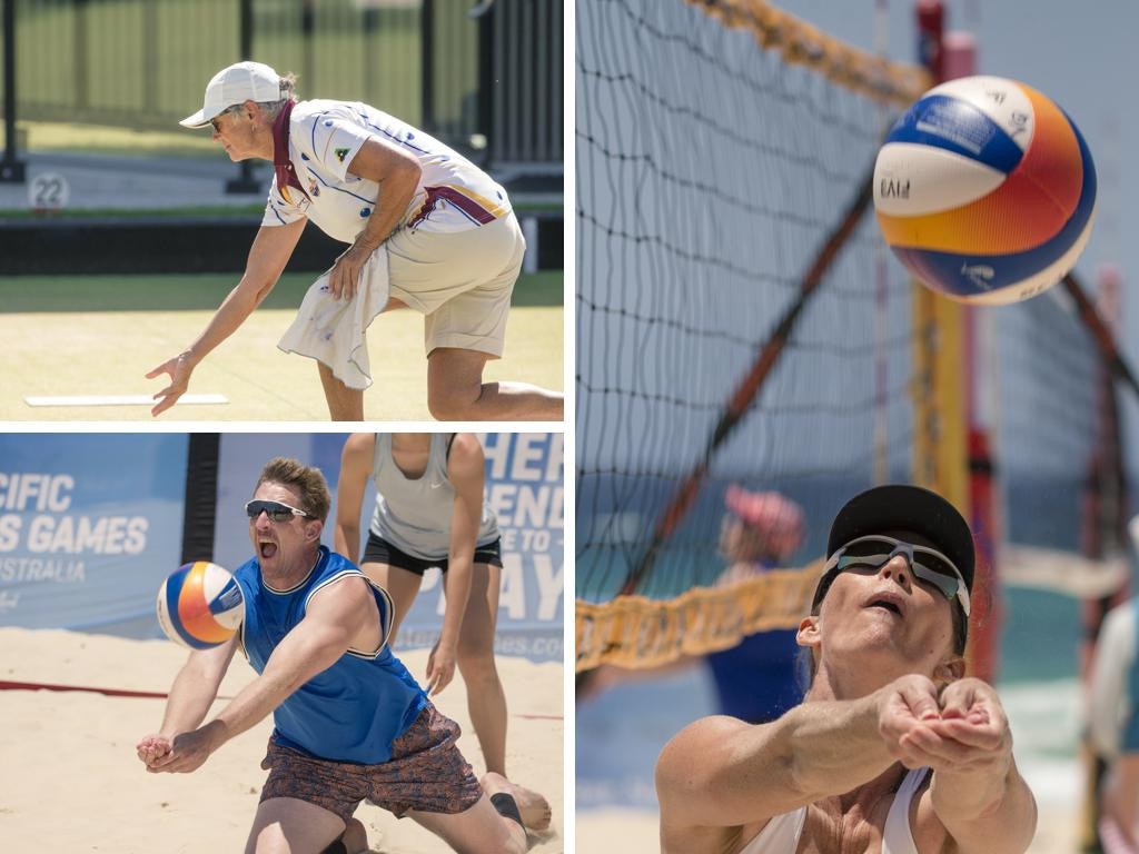 Ladies lawn bowls and beach volleyball action at the Pan Pacific Masters Games. Pictures: Glenn Campbell.