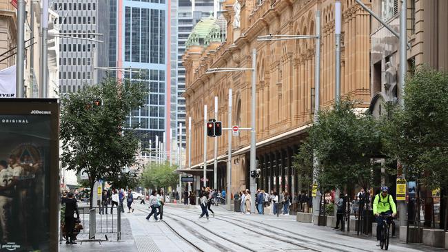 Sydney’s shopping hot spots were virtually deserted on Sunday. Picture: David Swift