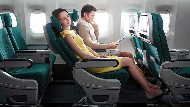 Premium economy with Cathay Pacific offer more leg room, and greater seat tilt.