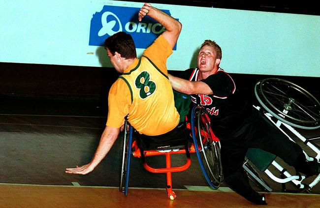 Sachs takes out four-time Paralympian from the Netherlands, Koen Jansens in 1999. Picture: Supplied